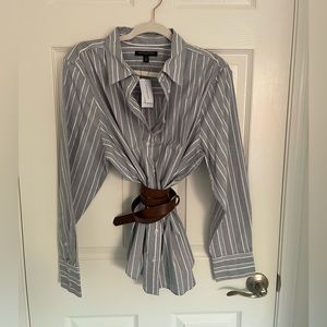 Banana Republic Cotton Shirt szXL Blue Stripe NWT